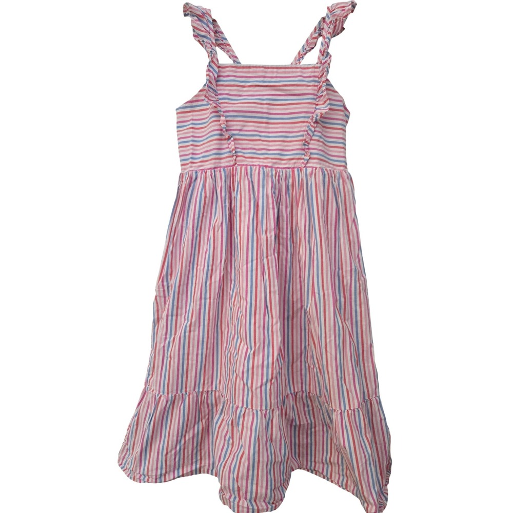 GAP Kids Girls Striped Dress, Size S (6-7), Ruffle Straps, Summer Casual